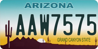 AZ license plate AAW7575