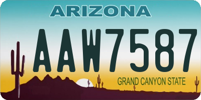 AZ license plate AAW7587