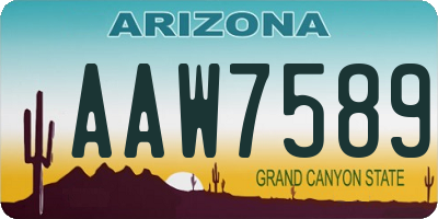 AZ license plate AAW7589