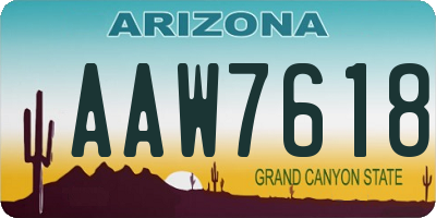 AZ license plate AAW7618