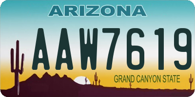 AZ license plate AAW7619