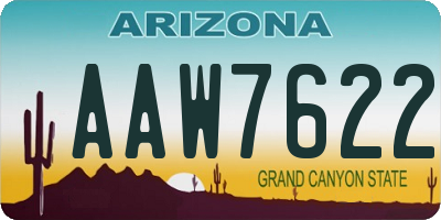 AZ license plate AAW7622