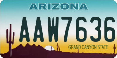 AZ license plate AAW7636