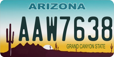 AZ license plate AAW7638