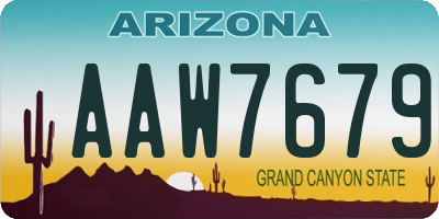 AZ license plate AAW7679