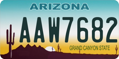 AZ license plate AAW7682