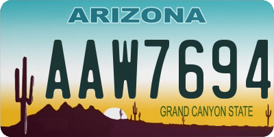 AZ license plate AAW7694
