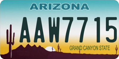 AZ license plate AAW7715