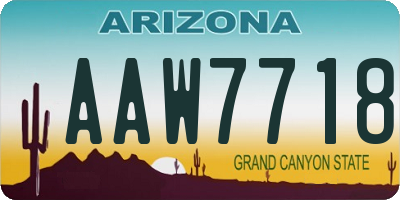 AZ license plate AAW7718