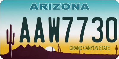 AZ license plate AAW7730