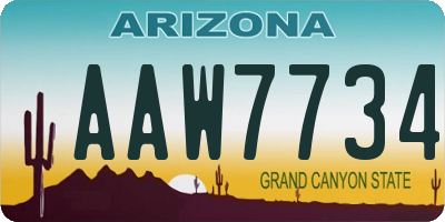 AZ license plate AAW7734