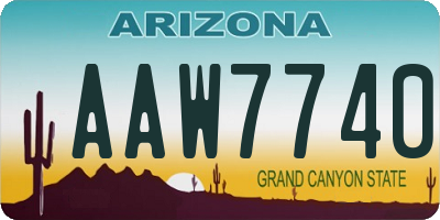 AZ license plate AAW7740