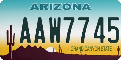 AZ license plate AAW7745