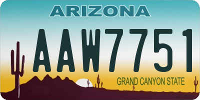 AZ license plate AAW7751