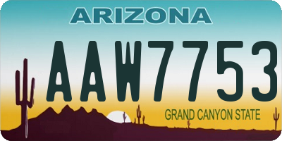 AZ license plate AAW7753
