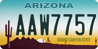 AZ license plate AAW7757