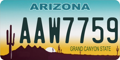 AZ license plate AAW7759