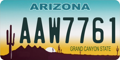 AZ license plate AAW7761