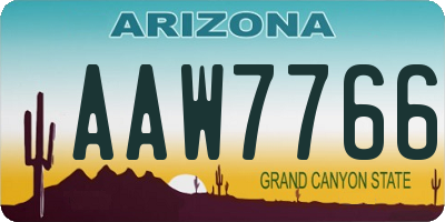 AZ license plate AAW7766