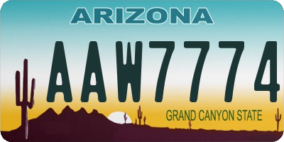 AZ license plate AAW7774