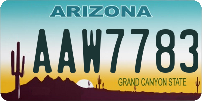 AZ license plate AAW7783