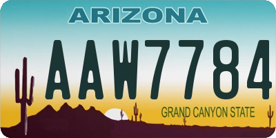 AZ license plate AAW7784