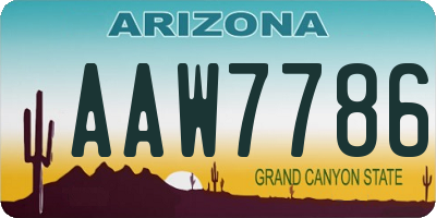 AZ license plate AAW7786