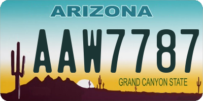 AZ license plate AAW7787