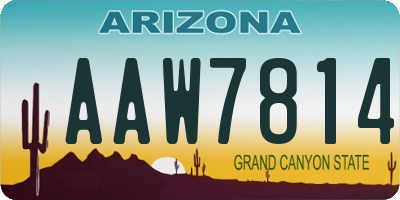 AZ license plate AAW7814