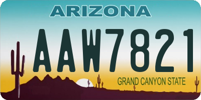 AZ license plate AAW7821