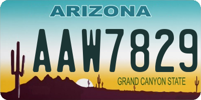 AZ license plate AAW7829