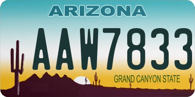 AZ license plate AAW7833