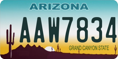 AZ license plate AAW7834