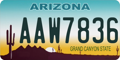 AZ license plate AAW7836