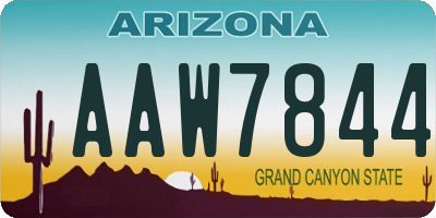 AZ license plate AAW7844