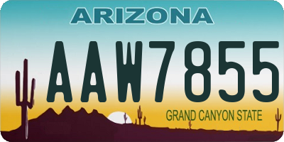AZ license plate AAW7855