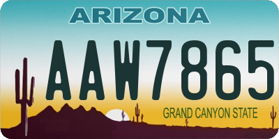 AZ license plate AAW7865