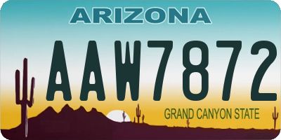 AZ license plate AAW7872