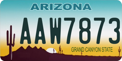 AZ license plate AAW7873