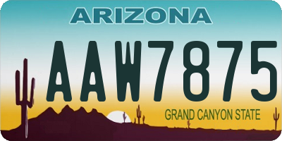 AZ license plate AAW7875