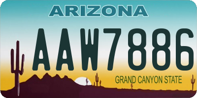 AZ license plate AAW7886