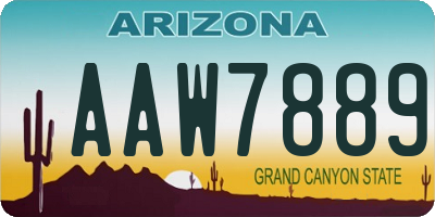 AZ license plate AAW7889