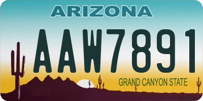 AZ license plate AAW7891