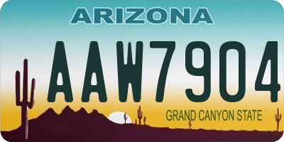 AZ license plate AAW7904