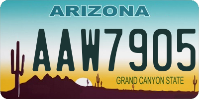 AZ license plate AAW7905