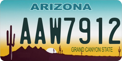 AZ license plate AAW7912