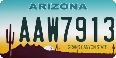 AZ license plate AAW7913