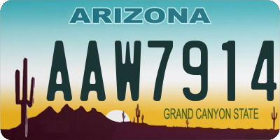 AZ license plate AAW7914