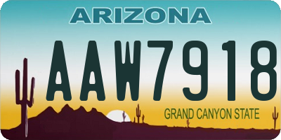 AZ license plate AAW7918