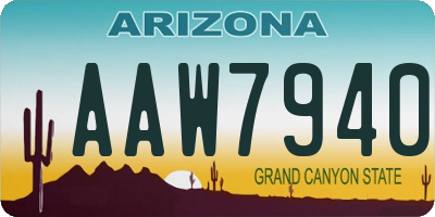 AZ license plate AAW7940